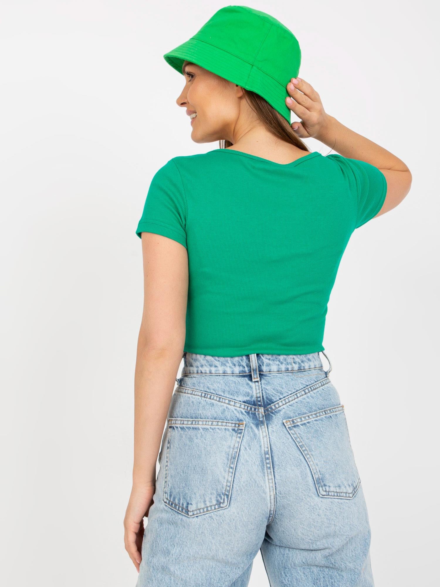 OCH BELLA Zielona bluzka na co dzień w prążki