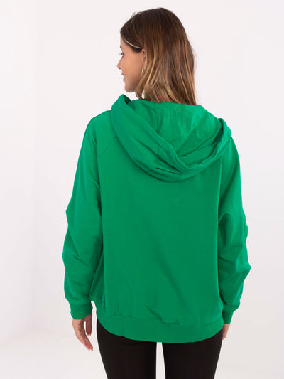 Zielona rozpinana bluza oversize z kieszeniami