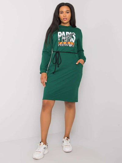 Zielona sukienka plus size z nadrukiem