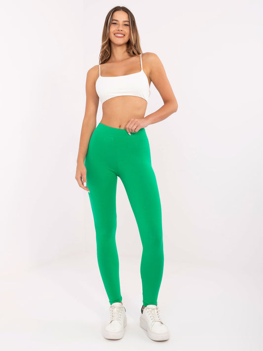 BASIC FEEL GOOD Zielone damskie legginsy