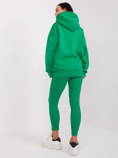 Zielony komplet casualowy z bluzą