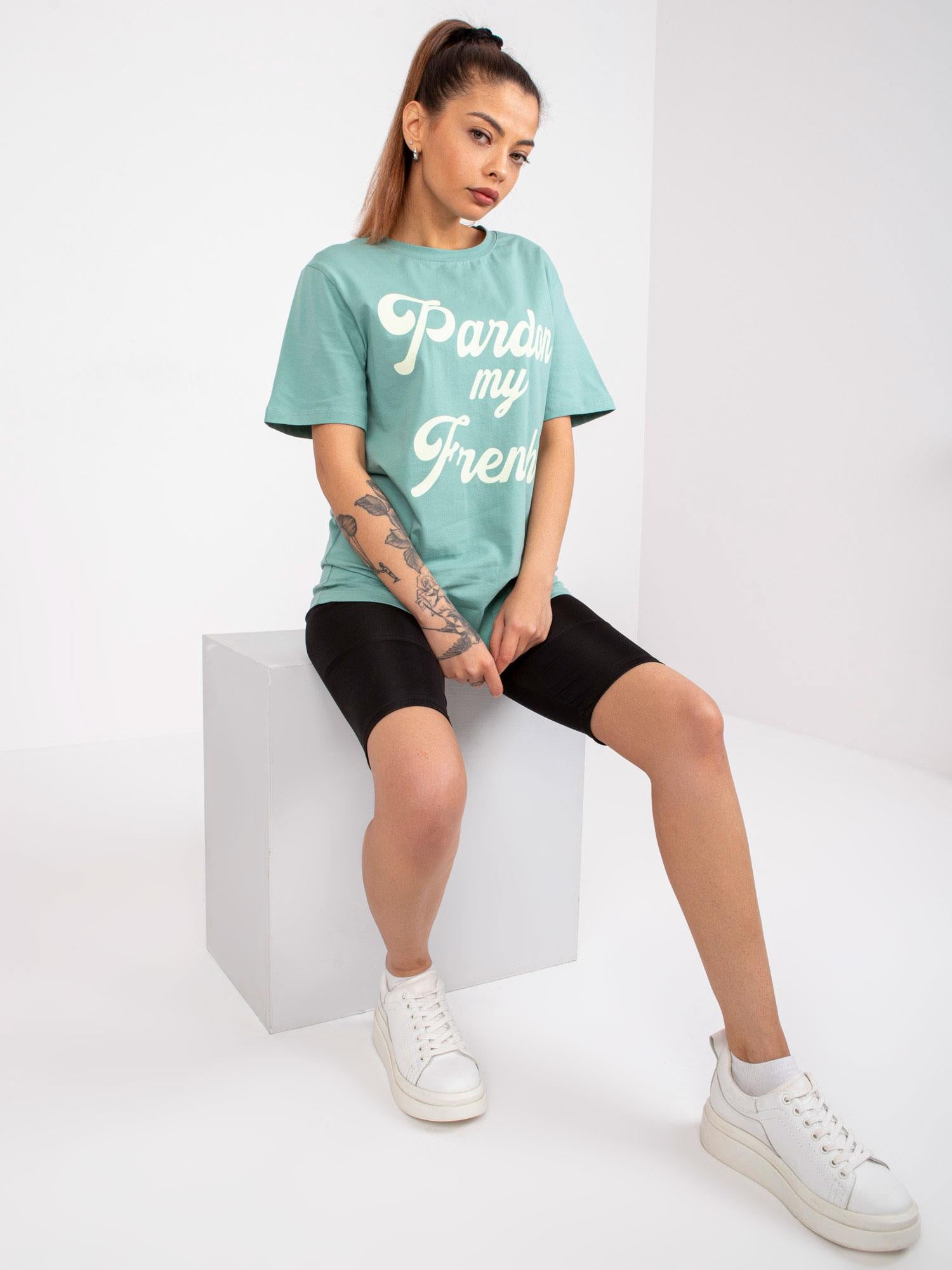 Zielony t-shirt damski