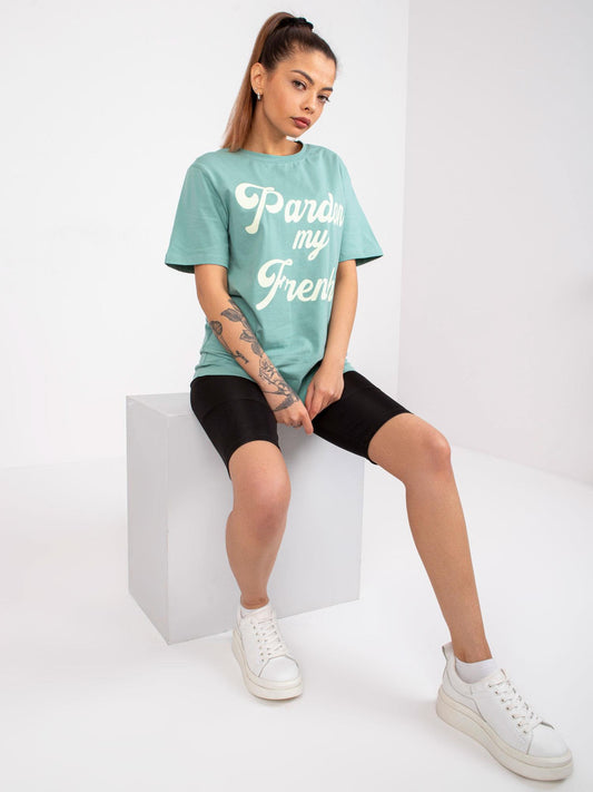 Zielony t-shirt damski