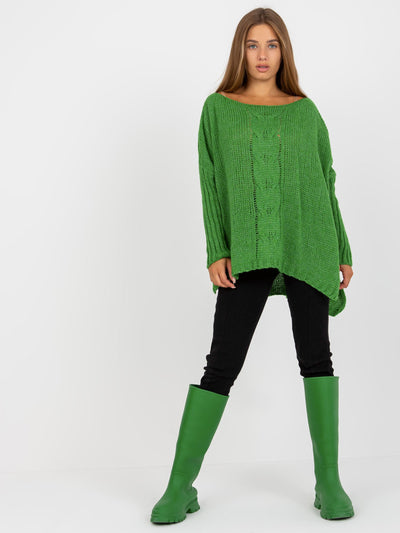 Zielony sweter oversize z dodatkiem wełny OCH BELLA