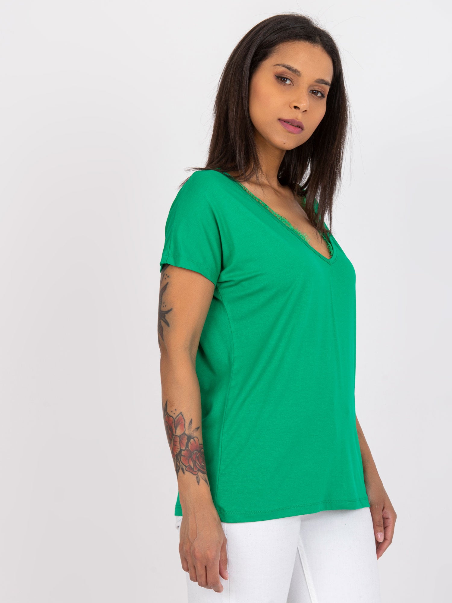 Zielony damski t-shirt