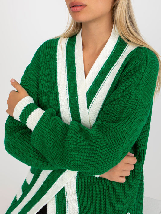 Zielony długi kardigan oversize RUE PARIS