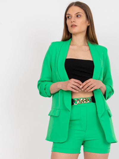 Zielony damski komplet elegancki z rękawem 3/4