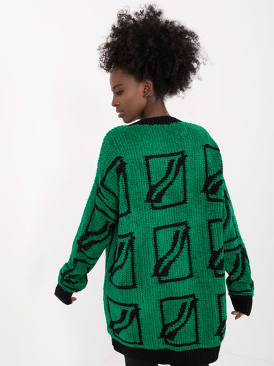 Zielony wzorzysty sweter oversize