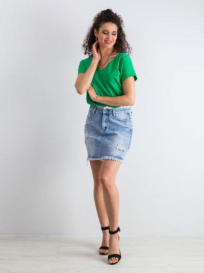 Bawełniany t-shirt V-neck zielony