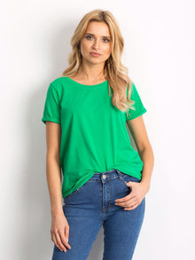 Bawełniany t-shirt damski basic zielony