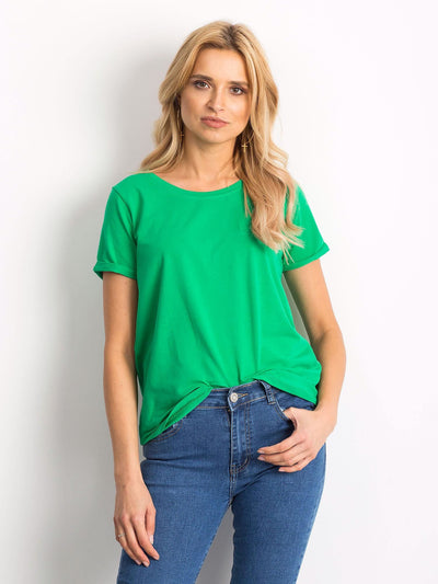 Bawełniany t-shirt damski basic zielony