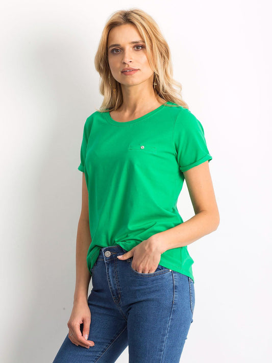 Bawełniany t-shirt damski basic zielony