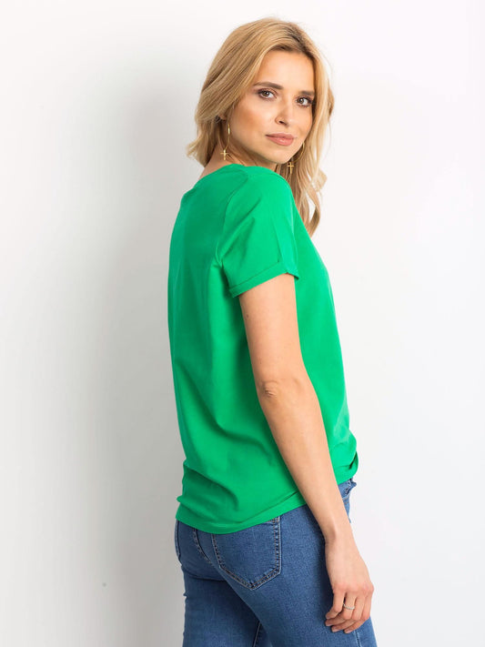 Bawełniany t-shirt damski basic zielony