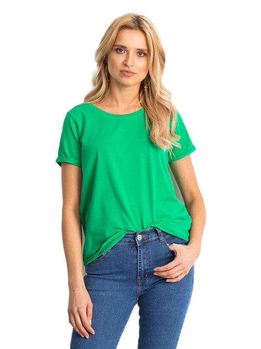 Bawełniany t-shirt damski basic zielony