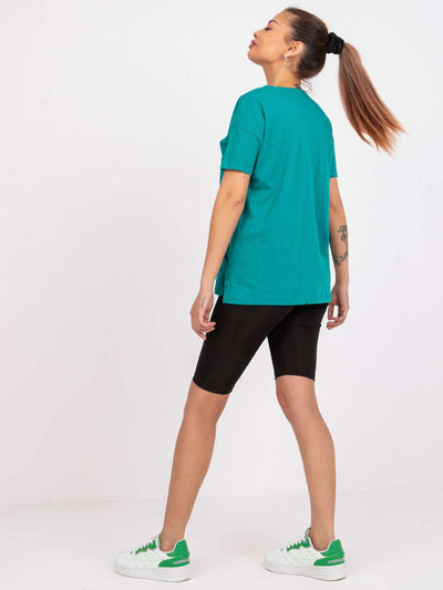 MAYFLIES Zielony t-shirt z bawełny