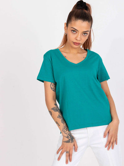 MAYFLIES Zielony t-shirt damski jednokolorowy