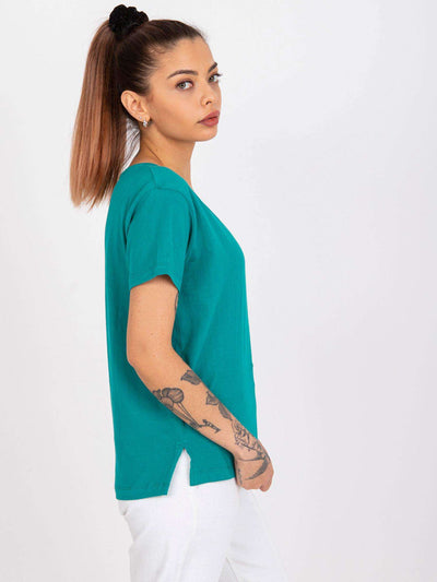 MAYFLIES Zielony t-shirt damski jednokolorowy