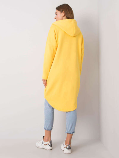 RUE PARIS Żółta długa bluza z kapturem