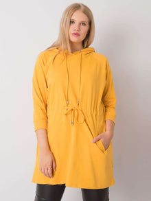 Żółta długa bluza plus size