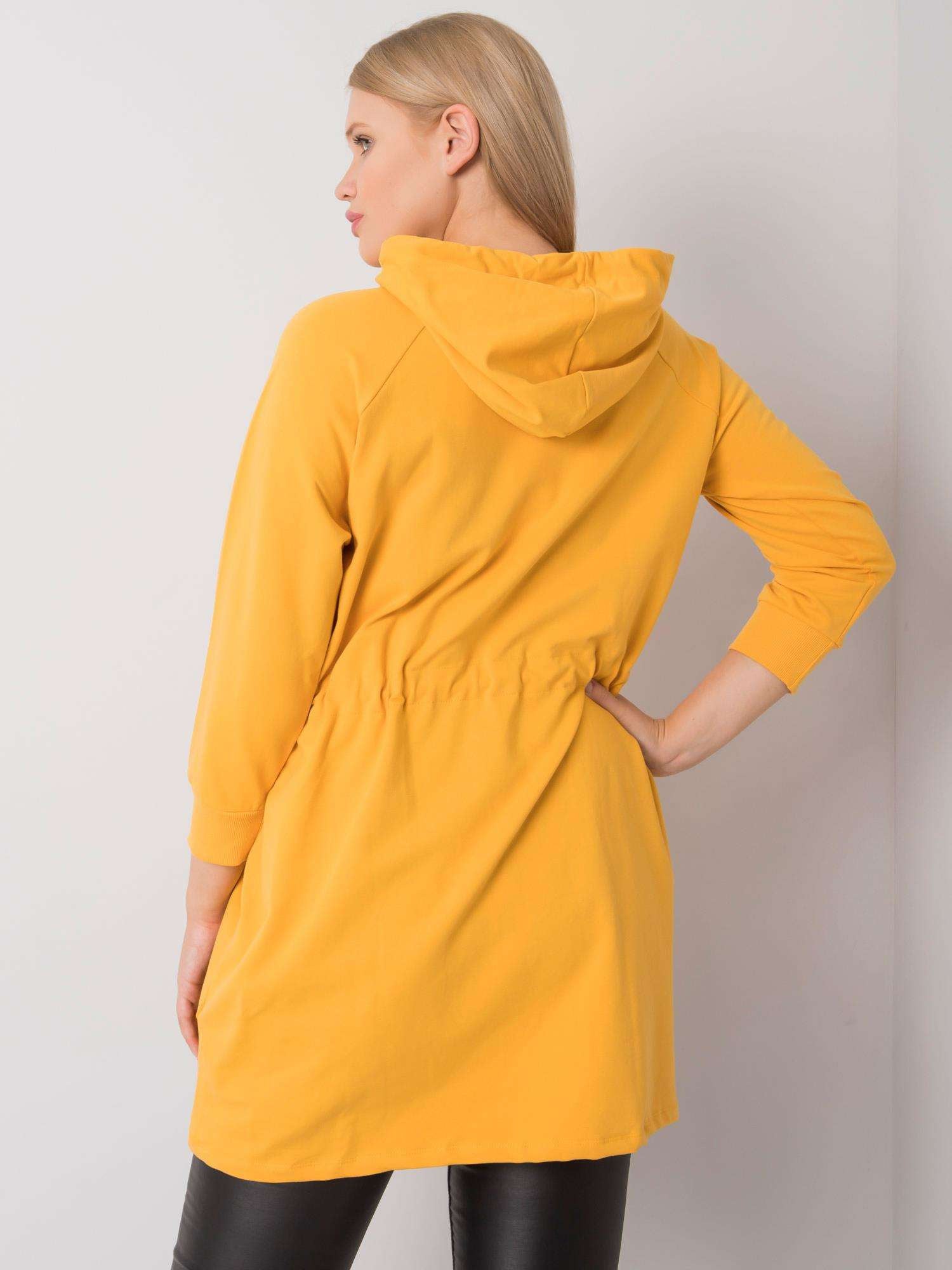Żółta długa bluza plus size