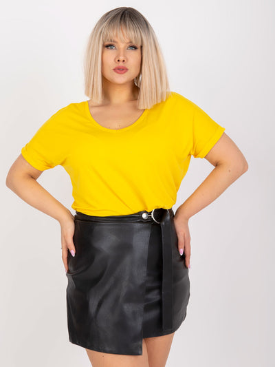 Żółta damska bluzka plus size na co dzień