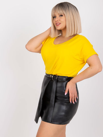 Żółta damska bluzka plus size na co dzień