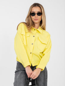RUE PARIS Żółta koszula oversize z bawełny