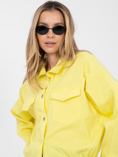 RUE PARIS Żółta koszula oversize z bawełny