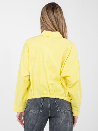 RUE PARIS Żółta koszula oversize z bawełny