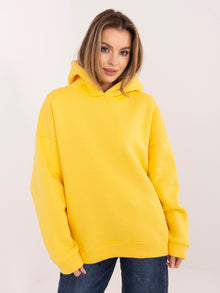 RUE PARIS Żółta dresowa bluza basic z ociepleniem