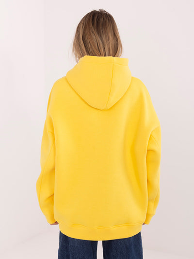 RUE PARIS Żółta dresowa bluza basic z ociepleniem