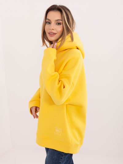 RUE PARIS Żółta dresowa bluza basic z ociepleniem