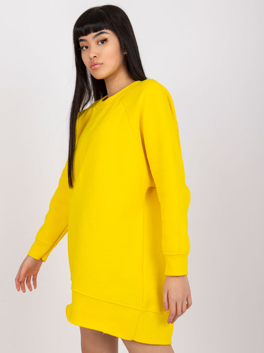 Żółta długa bluza dresowa