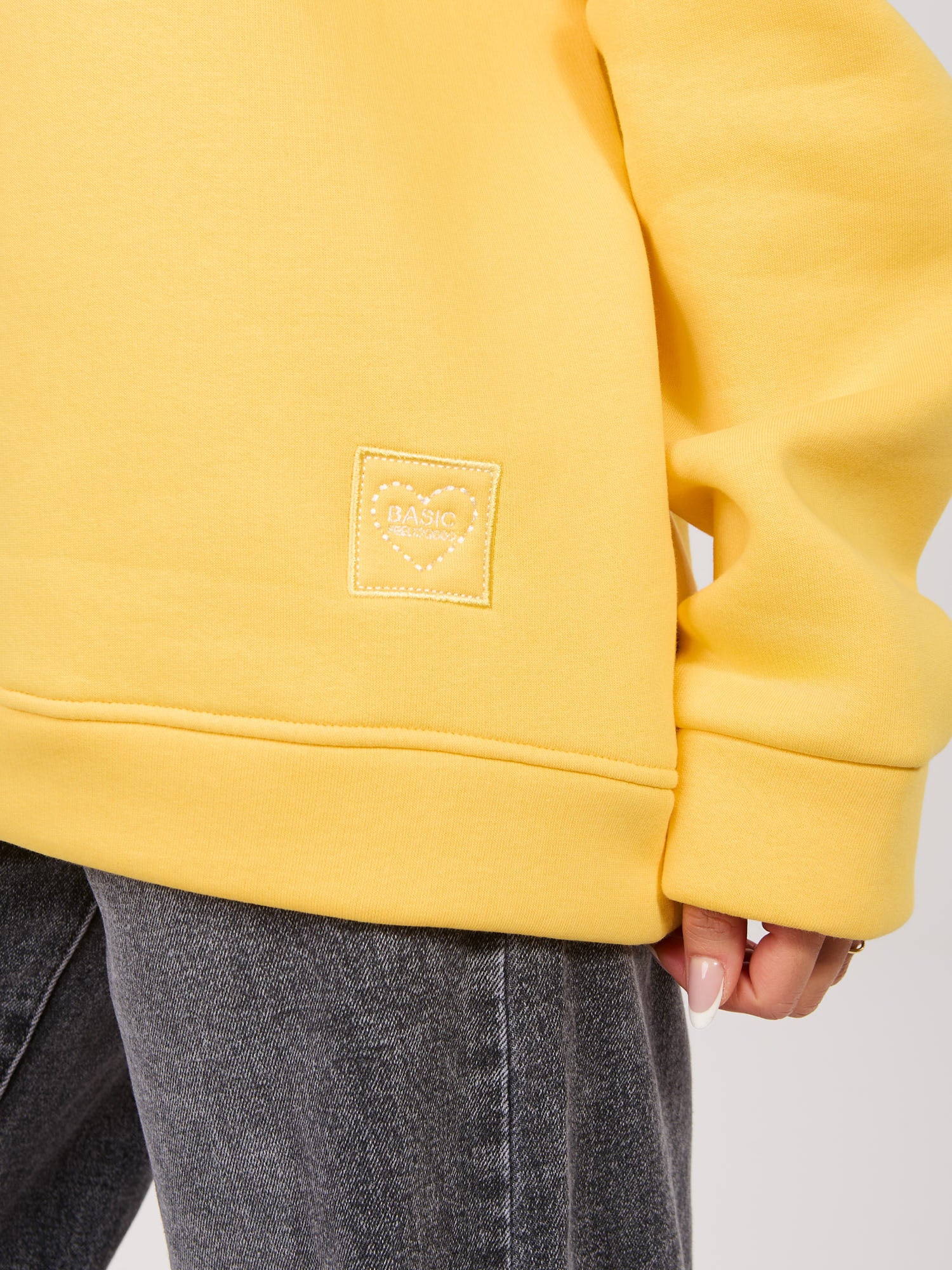 RUE PARIS Żółta dresowa bluza oversize z ociepleniem