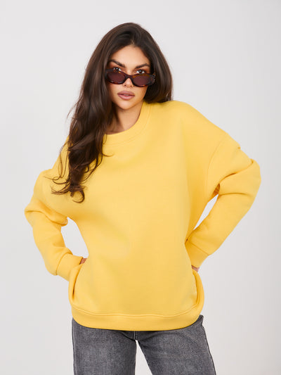 RUE PARIS Żółta dresowa bluza oversize z ociepleniem