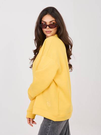 RUE PARIS Żółta dresowa bluza oversize z ociepleniem