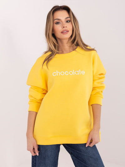 RUE PARIS Żółta dresowa bluza oversize bez kaptura