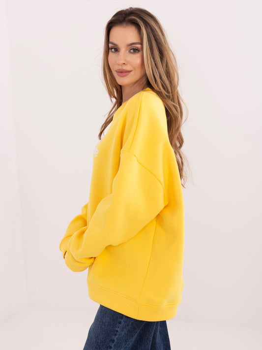 RUE PARIS Żółta dresowa bluza oversize bez kaptura