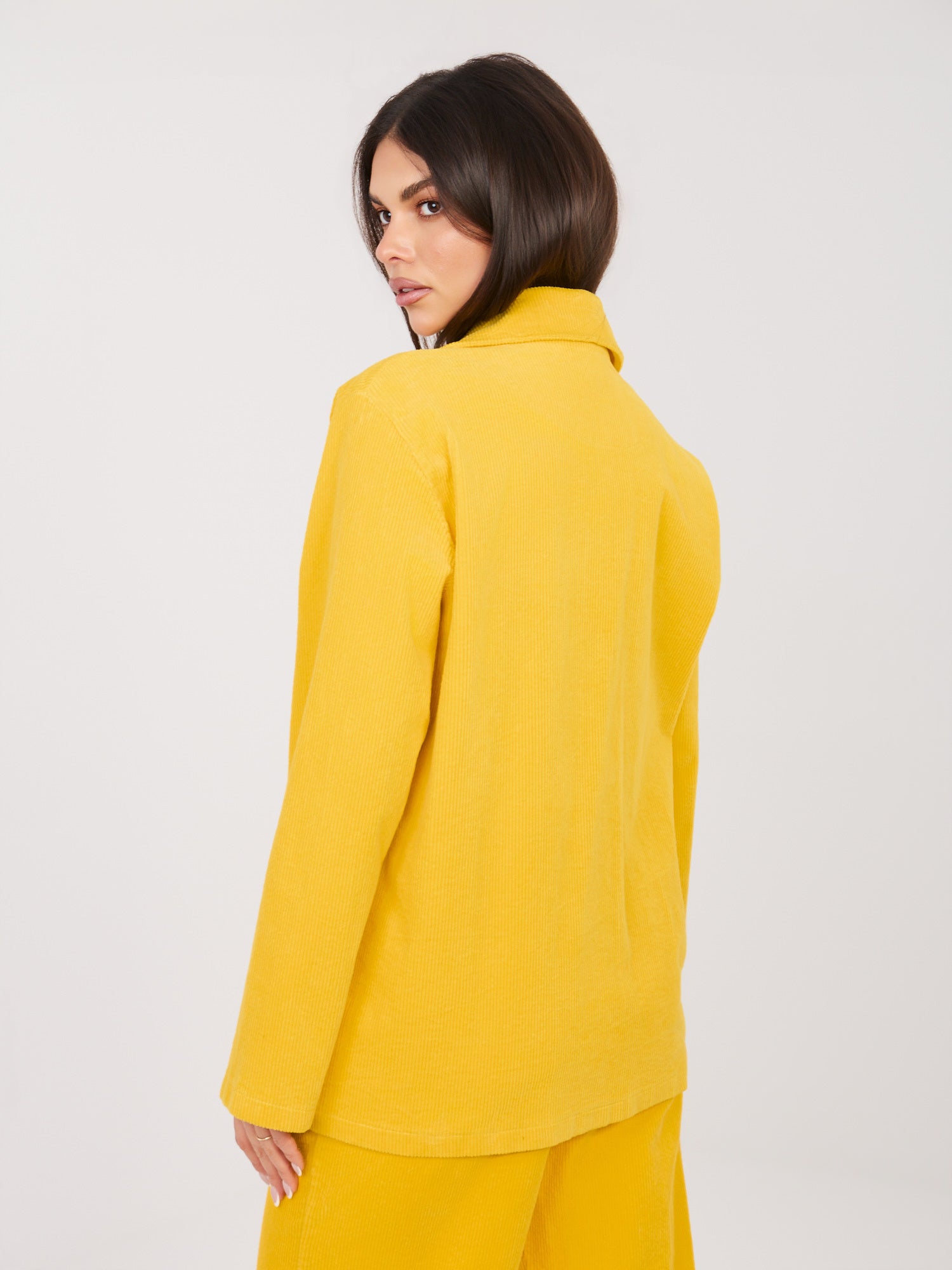 RUE PARIS Żółta sztruksowa marynarka oversize