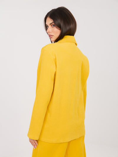 RUE PARIS Żółta sztruksowa marynarka oversize