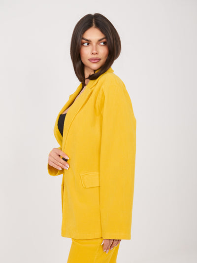 RUE PARIS Żółta sztruksowa marynarka oversize