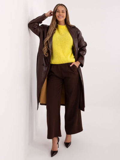 Żółty sweter oversize z domieszką wełny