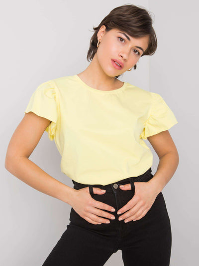 Żółty t-shirt damski bawełniany