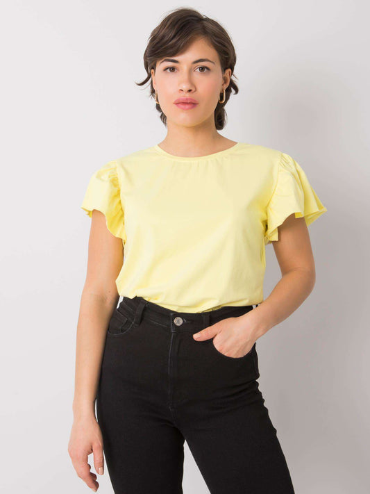 Żółty t-shirt damski bawełniany