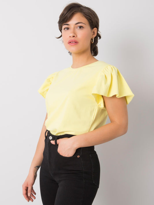 Żółty t-shirt damski bawełniany