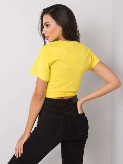 Żółty t-shirt bawełniany z napisem